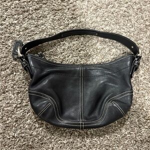 Coach Black Leather Shoulder Bag Y2K